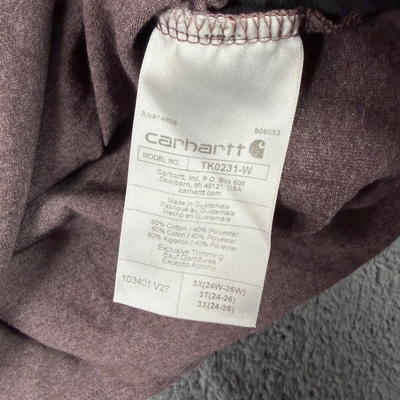 Carhartt Women's 3X Loose Fit Heavyweight Long Sleeve Logo T-Shirt Purple - Picture 4 of 7